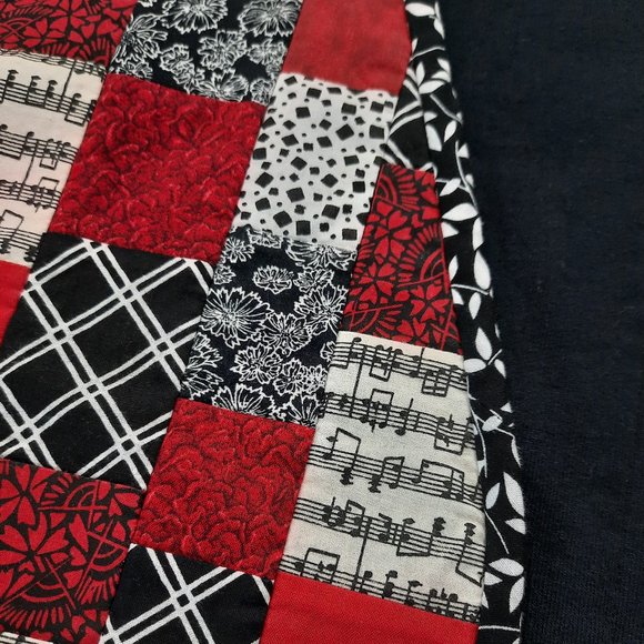 Vtg 70s red & black quilted blazer - Handmade - Picture 6 of 8